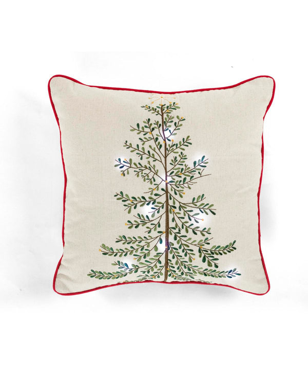 The Mountain Home Collection Led Holiday Tree Decorative Pillow, 20 x 20 Inches