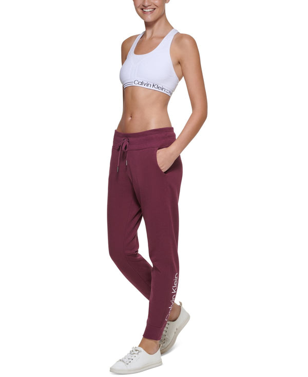 Calvin Klein Womens Performance Logo Rib-Trim Jogger Pants