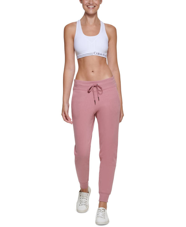Calvin Klein Womens Performance Logo Rib-Trim Jogger Pants
