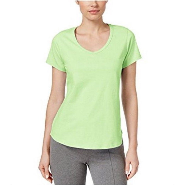 Charter Club Womens V-Neck Pajama T-Shirt,Lime Green,Small