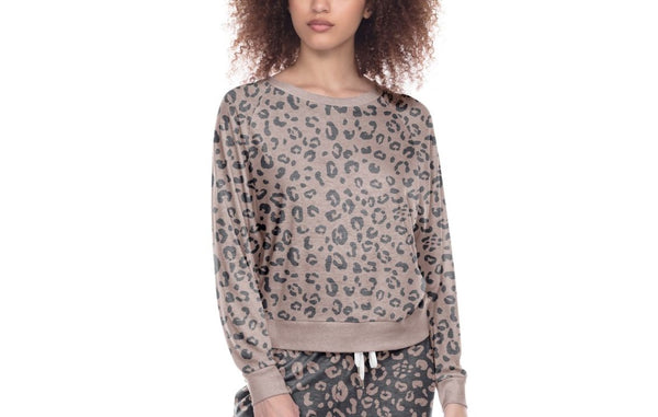 Honeydew Womens Star Seeker Brushed Jersey Pajamas Top,Maple Leopard,Large