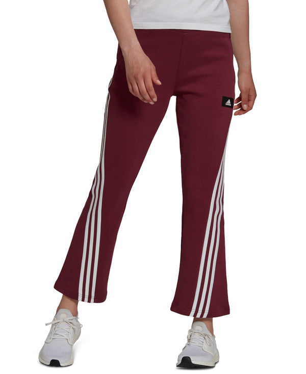 adidas Womens Cropped 3-Stripe Pants Victory Crimson Large