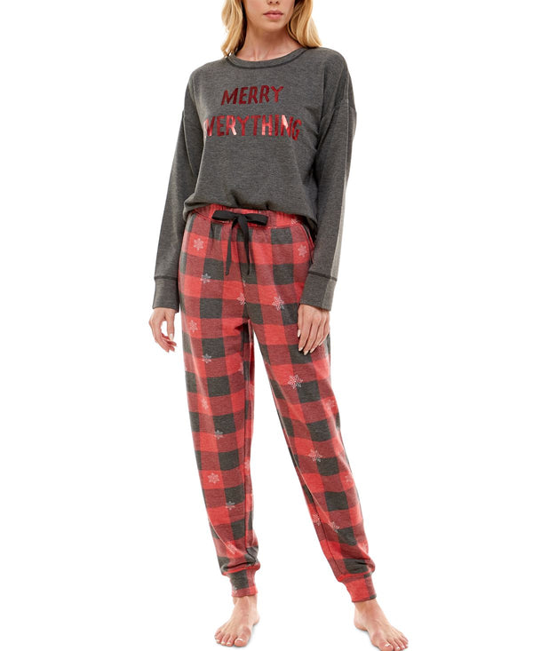 Roudelain Womens Holiday Sweatshirt & Jogger Pants Pajama Set,Small