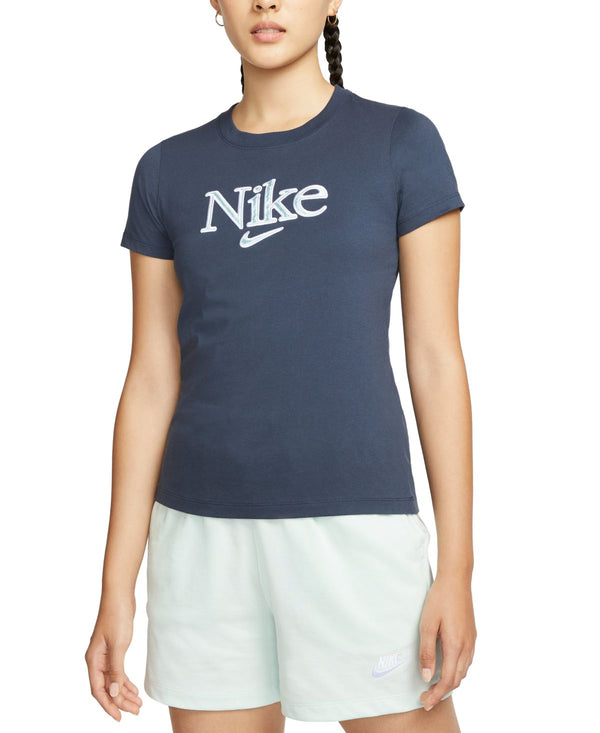 Nike Womens Cotton Graphic T-Shirt,Thunder Blue,2X