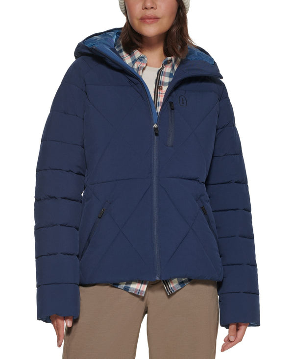 Bass Outdoor Womens Glacier Hooded Hiking Jacket,Blue,Large