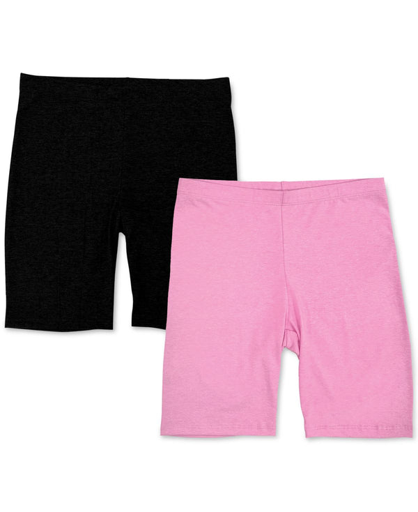 Jenni by Jennifer Moore Womens 2-Pack Bike Shorts,Pink/Black,Medium