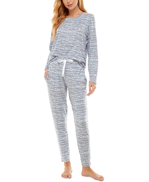 Jaclyn Intimates Womens Super Soft Jogger Pants Pajama Set,Large