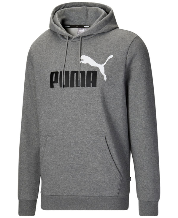 PUMA Mens Essential Oversized Two Color Logo Hoodie,Grey Heather,Medium