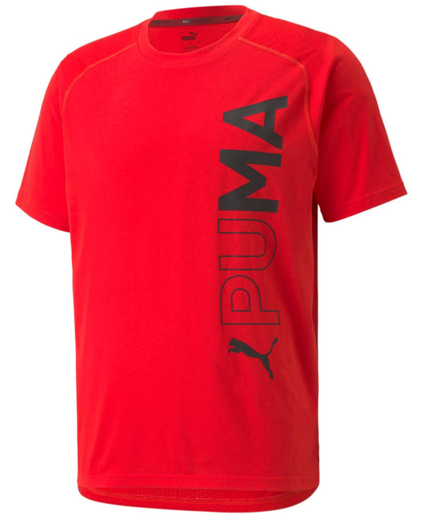 PUMA Mens Vertical Logo Training T-Shirt,Red,Medium