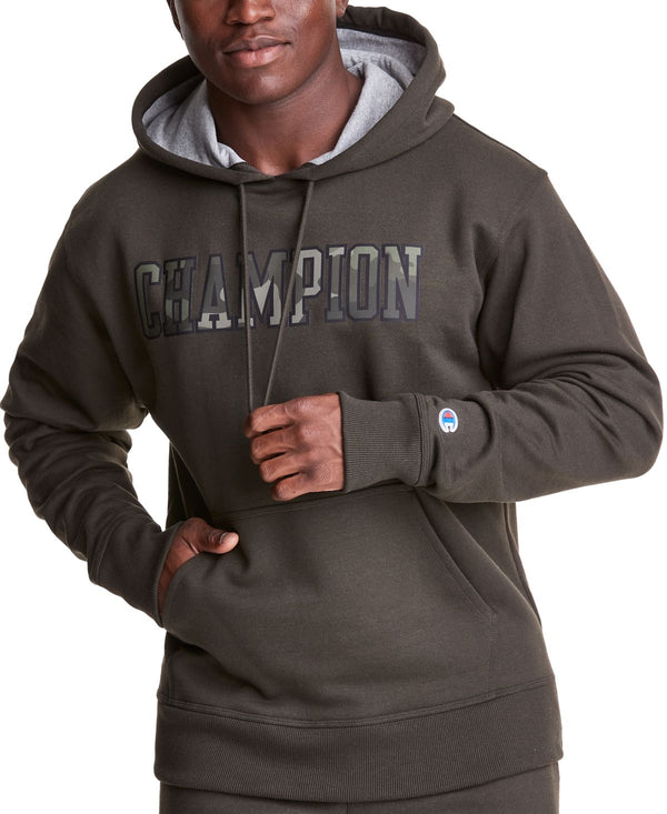 Champion Mens Powerblend Logo Hoodie,Small