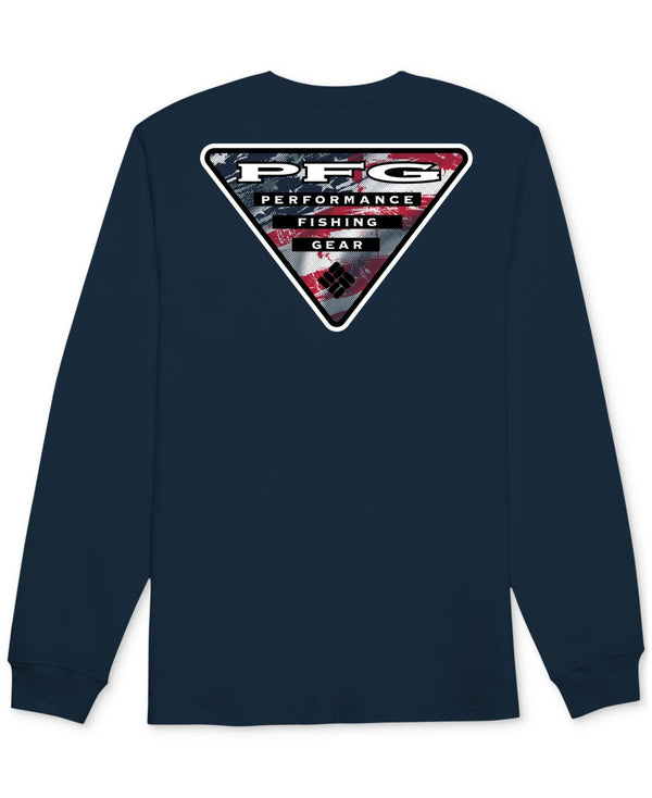 Columbia Mens Gascon Long Sleeve Graphic T-Shirt,Navy,Large