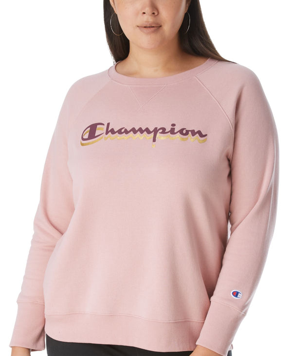 Champion Womens Powerblend Logo Boyfriend Sweatshirt,2X