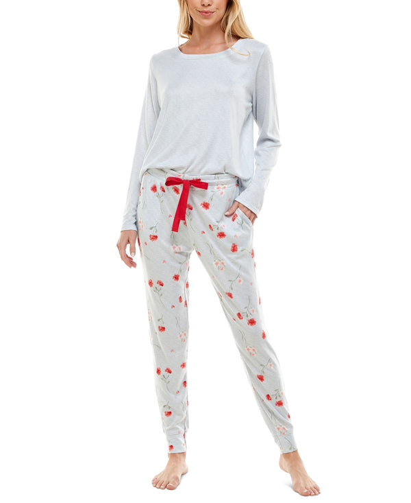 Jaclyn Intimates Womens Super Soft Jogger Pants Pajama Set,Small