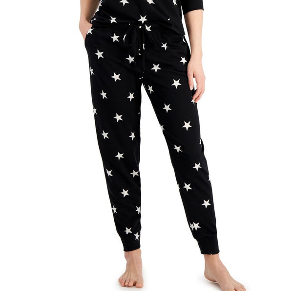 Jenni Womens Star-Print Pajama,Black Stars,X-Small