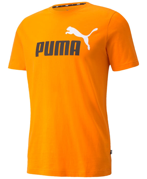 PUMA Mens Logo Graphic T-Shirt,Orange,Small