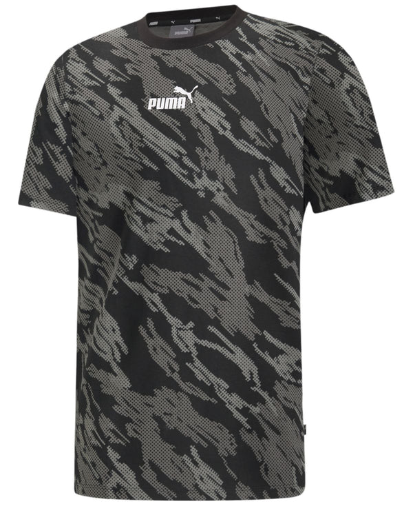 PUMA Mens Camo Print T-Shirt,Black,X-Large