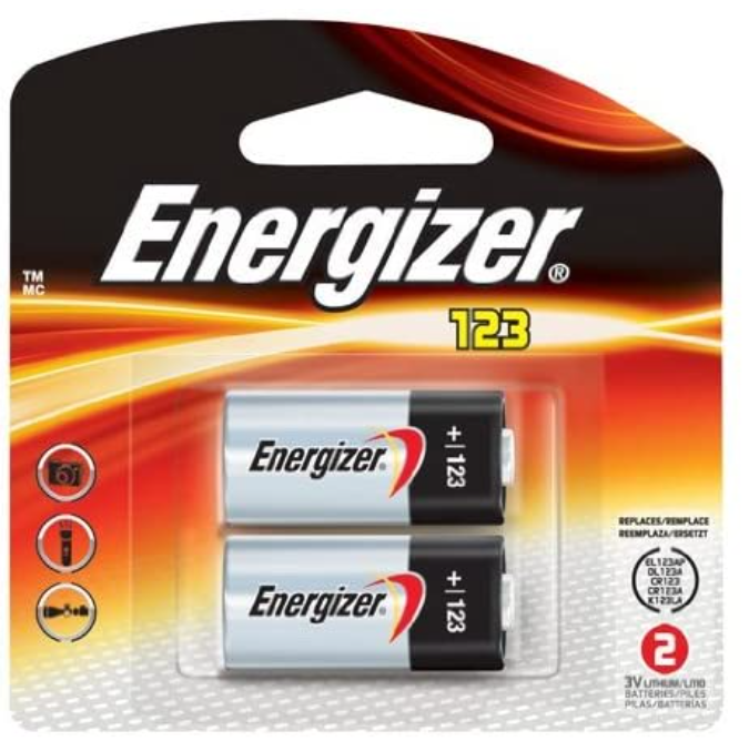 Energizer 2 Pack 123 Batteries Lithium Photo Battery