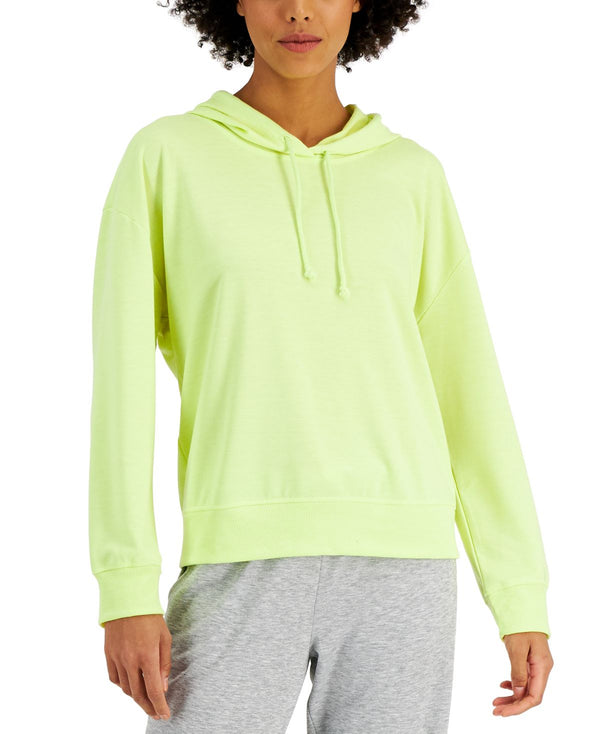Jenni Womens On Repeat Hooded Pajama Top,Sunny Lime,X-Large