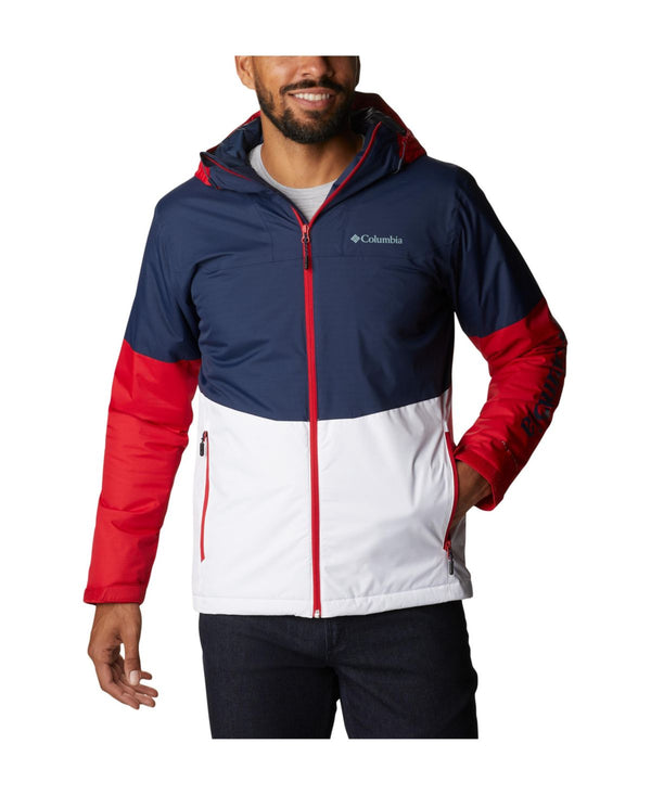 Columbia Mens Point Park Insulated Jacket,Collegiate Navy/White/Mountain Red,Large