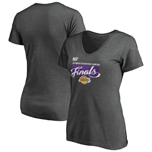 Fanatics Womens Los Angeles Lakers 2020 Western Conference Champions Locker Room V Neck T-Shirt