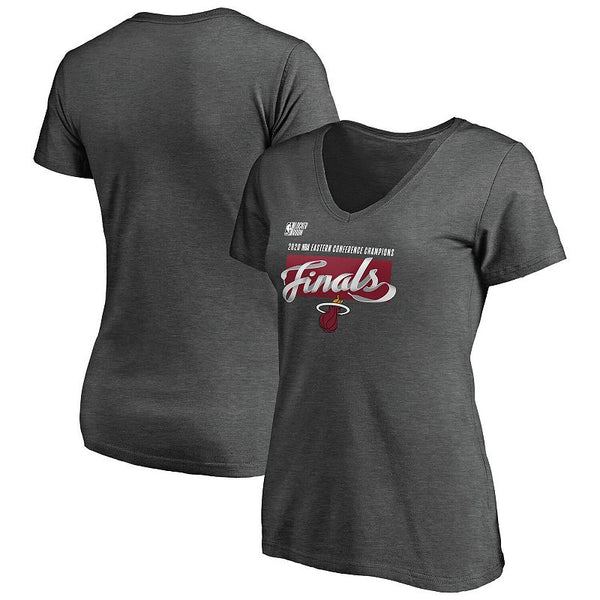 Fanatics Womens Miami Heat 2020 Eastern Conference Champions Locker Room V Neck T-Shirt