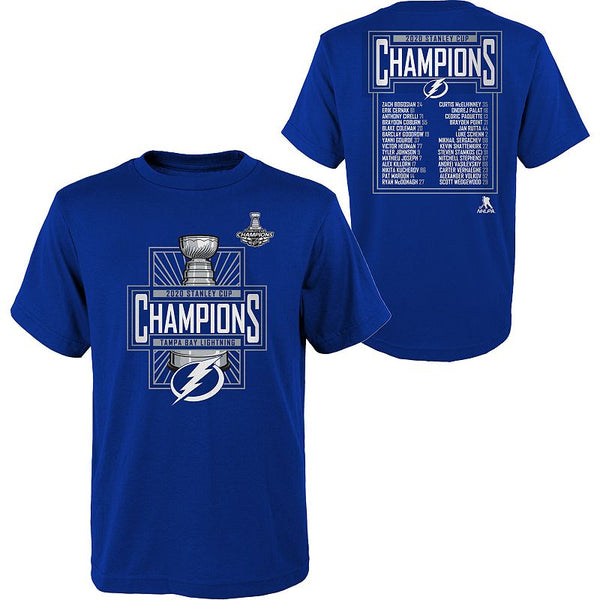 Outerstuff Unisex Tampa Bay Lightning Youth 2020 Stanley Cup Champions Roster T-Shirt