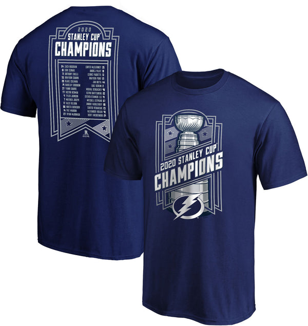 Men's 2020 Stanley Cup Champions Tampa Bay Lightning Roster T-Shirt,