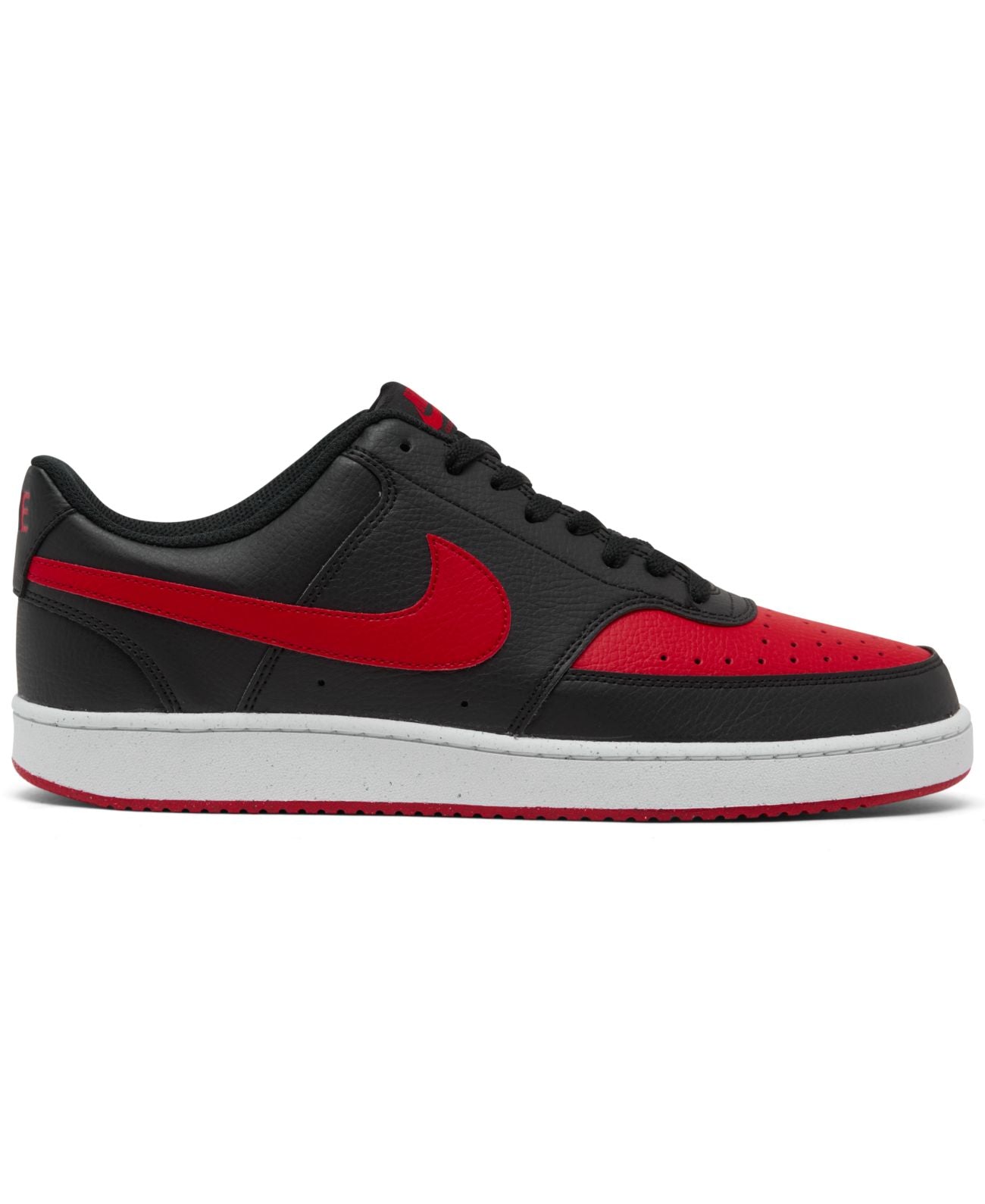 Nike Mens Court Vision Low Sneaker,Black/University Red