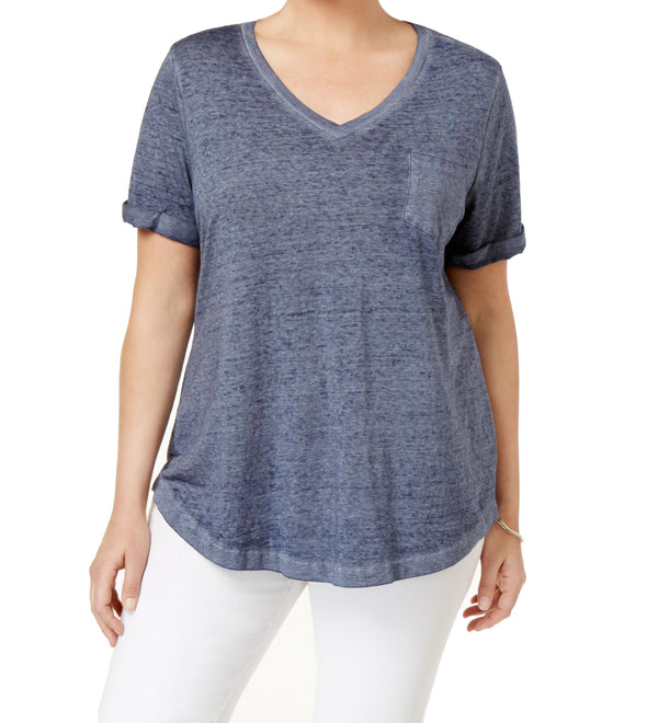 Style & Co Womens Plus Size Burnout T-Shirt