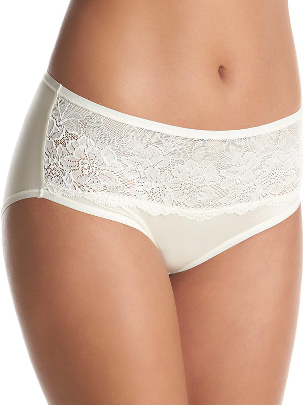Bali Womens One Smooth U Comfort Indulgence Satin with Lace Hipster