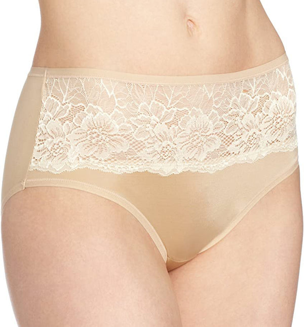 Bali Womens One Smooth U Comfort Indulgence Satin With Lace Hipster