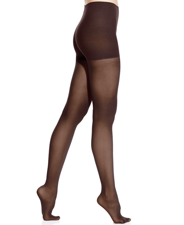 DKNY Womens Comfort Luxe Control Top Opaque Tights,Chocolate Brown- Nude 03,Small