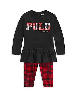 Polo Ralph Lauren Baby Girls Peplum Top & Leggings Set