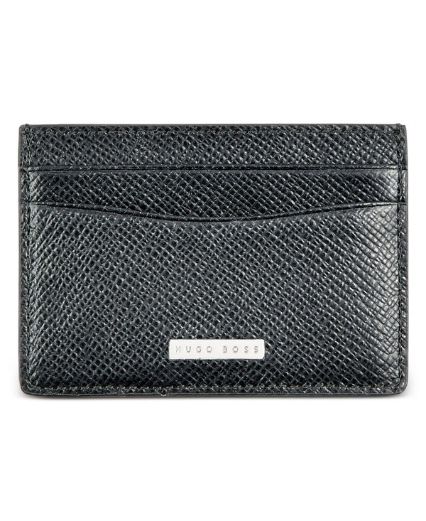 BOSS Mens Signature Leather Card Case