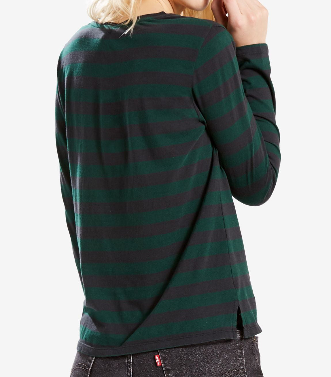 allbrand365 Designer Levi's Juniors Cotton Long Sleeve Striped T-Shirt
