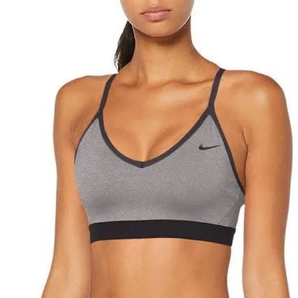 Nike Womens Plus Size Indy Sports Bra,Gray Black,2X