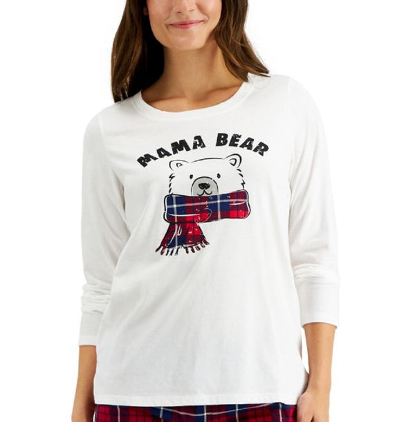 Family Pajamas Womens Mama Bear Plaid Pajama Top,Bear Plaid,XX-Large