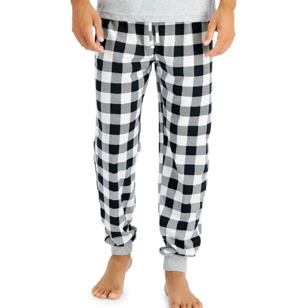 Family Pajamas Mens Sleighing It Pajamas,Bw Buff Check,Medium
