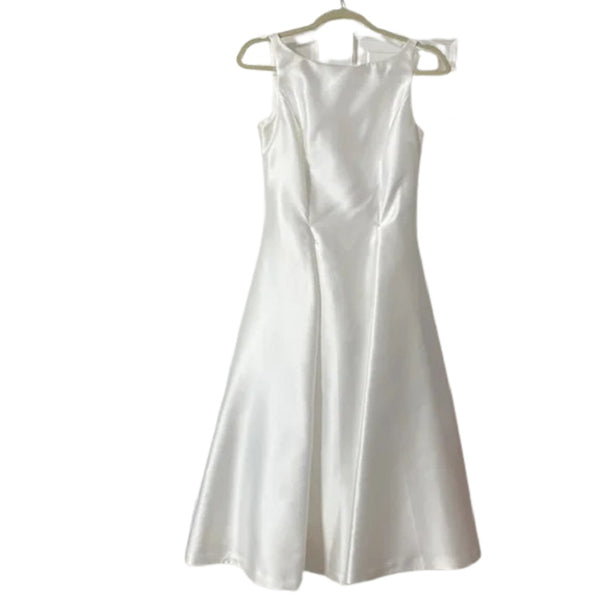 Adrianna Papell Womens Mikado Fit & Flare Midi Dress,White,10
