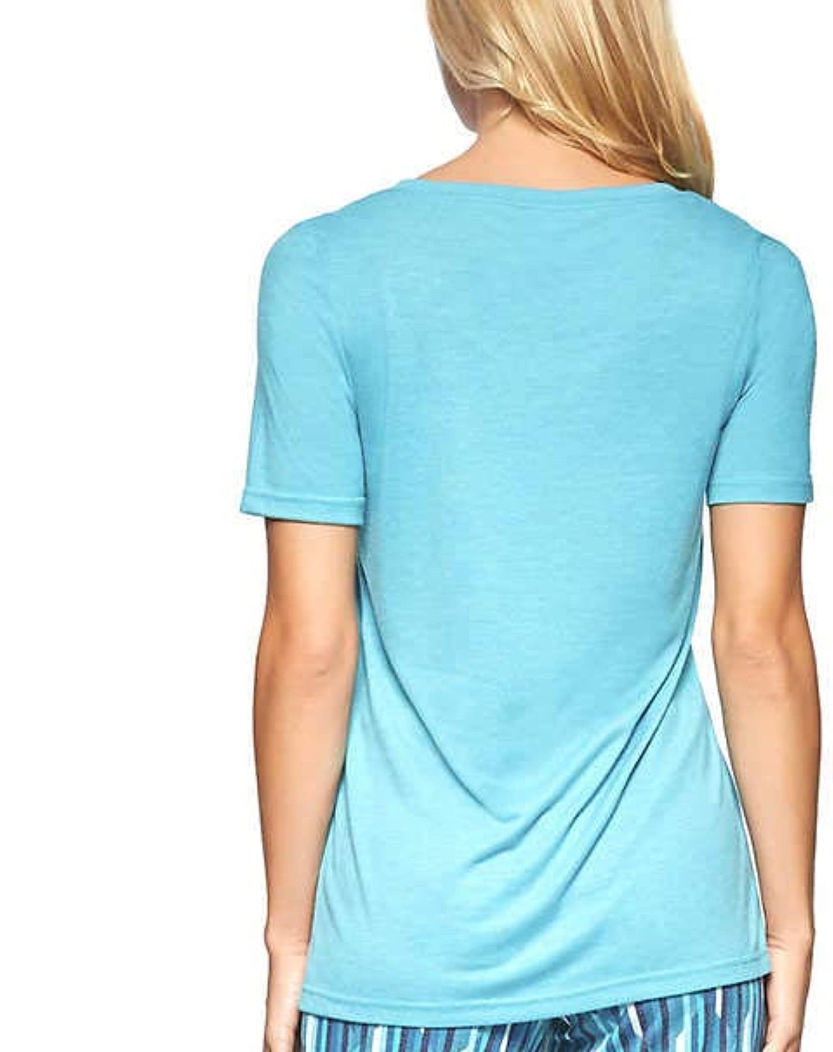 Felina Womens Super Soft Knit Jersey Crew Neck Pajama Top Only,1-Piece,Blue,Medium