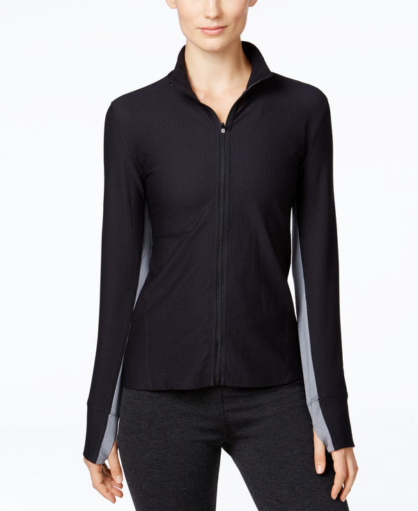 Calvin Klein Womens Performance Honeycomb Zip-Front Jacket