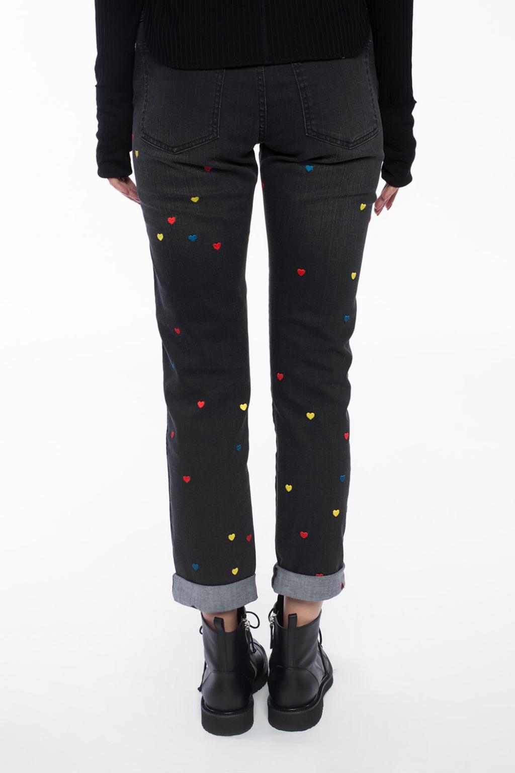 Stella McCartney Womens Distressed Mid Rise Jeans