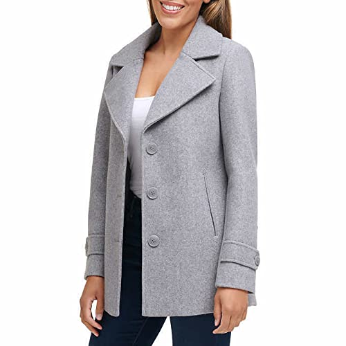 Andrew Marc Womens Water Resistant Button Closure Peacoat