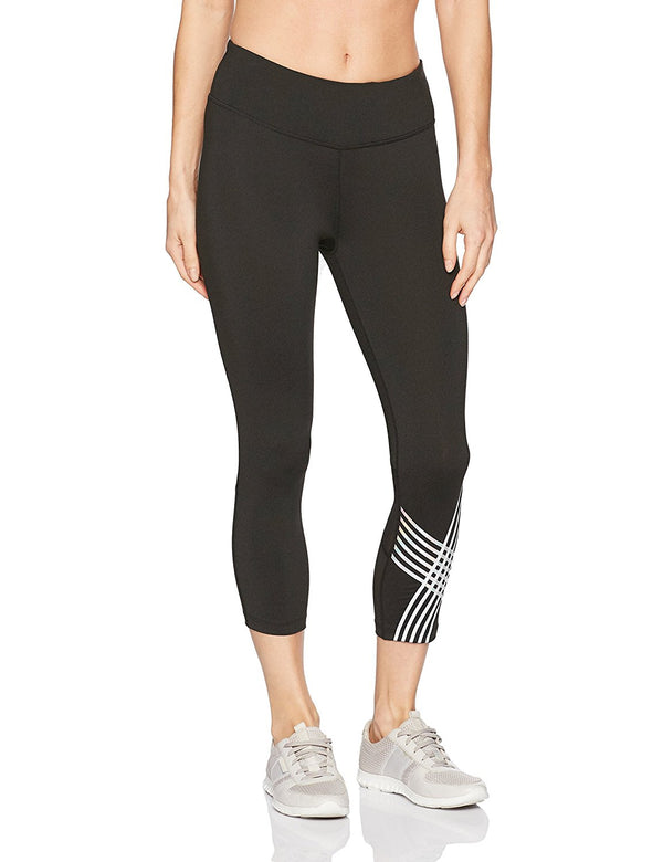 Calvin Klein Womens Placed Linear Graphic Crop Tights