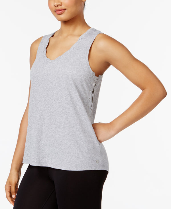 Calvin Klein Womens Performance Cotton Side Lace Up Tank Top