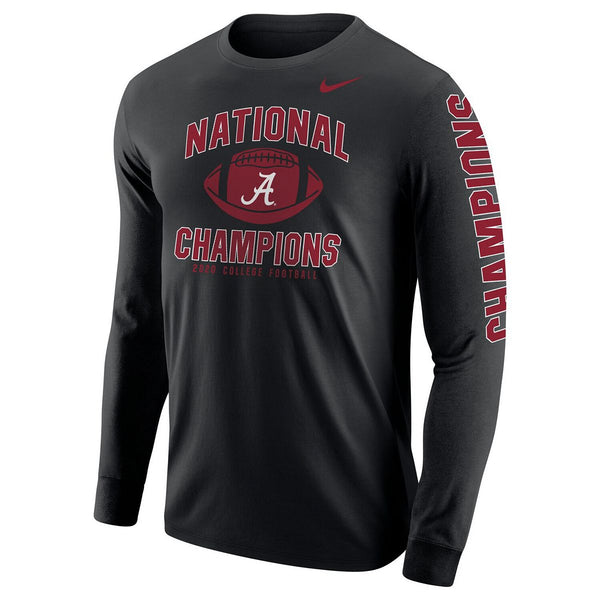 Nike Mens Alabama Crimson Tide College Football Playoff 2020 National Champions Core Long Sleeve T-Shirt