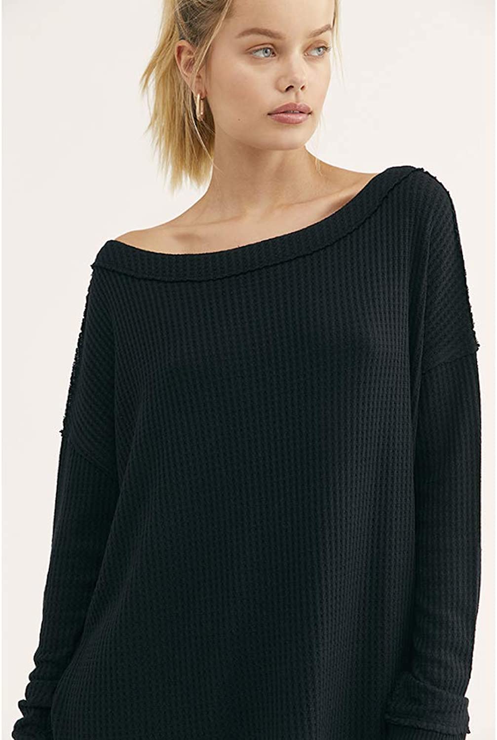 Free People Womens North Shore Thermal Knit Tee