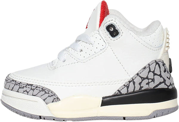 Jordan Toddlers 3 Retro Shoes,Summit White/ Fire Red
