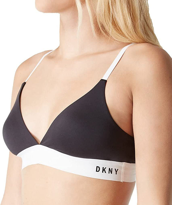 DKNY Womens Convertible Classic Bralette,Black/White,Small