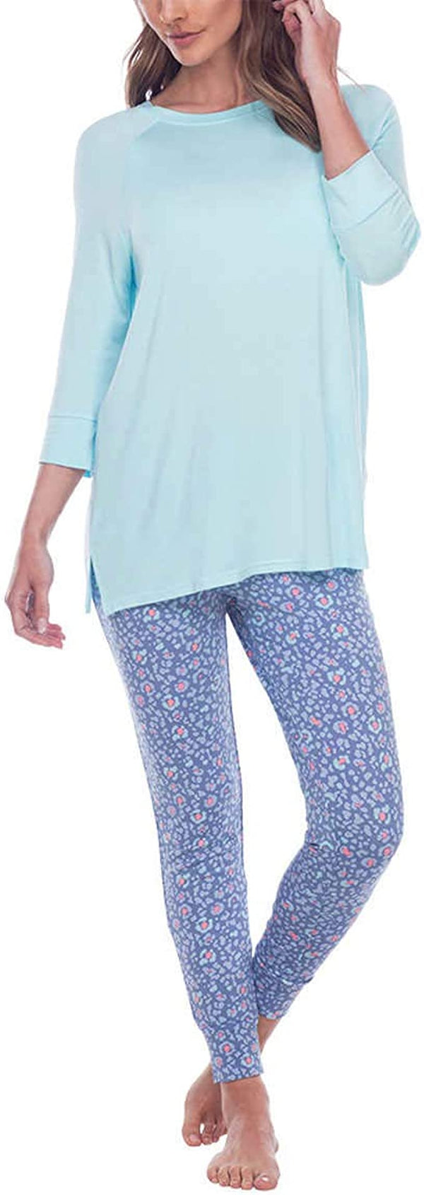 Honeydew Womens Solid Pajama Top,Aqua,X-Large